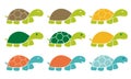 Happy Turtle Icon Logo Set