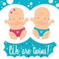 Happy twins. Boy and girl. Royalty Free Stock Photo