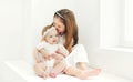 Happy two sisters children playing together at home Royalty Free Stock Photo