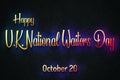 Happy U.K. National Waiters Day, October 20, Empty space for text, Copy space right Text Effect