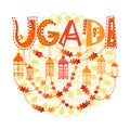 Happy Ugadi Gudi Padwa Hindu New Year Greeting Card Holiday Royalty Free Stock Photo