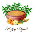 Happy Ugadi New Year's Day festival of Andhra Pradesh, Telangana, and Karnataka in India Royalty Free Stock Photo