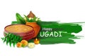 Happy Ugadi New Year's Day festival of Andhra Pradesh, Telangana, and Karnataka in India Royalty Free Stock Photo