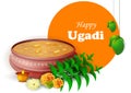 Happy Ugadi New Year's Day festival of Andhra Pradesh, Telangana, and Karnataka in India Royalty Free Stock Photo