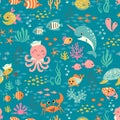 Happy underwater life pattern