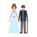 Happy unequal marriage. Royalty Free Stock Photo