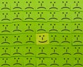 Happy and unhappy concept. Background of Sticky Notes. Royalty Free Stock Photo