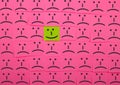 Happy and unhappy concept. Background of Sticky Notes. Royalty Free Stock Photo