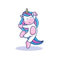 Happy unicorn cartoon with cute pose