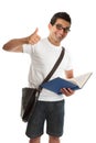 Happy university college student thumbs up Royalty Free Stock Photo