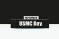 November holidays, USMC Day. Text Effect on two Colors Background