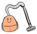 Happy vacuum cleaner , vector or color illustration