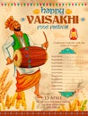 Happy Vaisakhi Punjabi festival celebration background Royalty Free Stock Photo