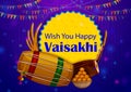 Happy Vaisakhi Punjabi religious holiday background for New Year festival of Punjab India