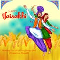 Happy Vaisakhi Punjabi spring harvest festival of Sikh celebration background Royalty Free Stock Photo