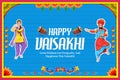 Happy Vaisakhi Punjabi spring harvest festival of Sikh celebration background Royalty Free Stock Photo