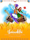 Happy Vaisakhi Punjabi spring harvest festival of Sikh celebration background Royalty Free Stock Photo