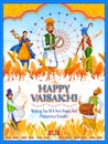 Happy Vaisakhi Punjabi spring harvest festival of Sikh celebration background Royalty Free Stock Photo