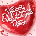 Happy Valentin Day. Red heart toy balloon vector Royalty Free Stock Photo