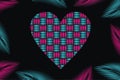 Happy Valentine. Colorful woven heart symbol. Happy romantic day