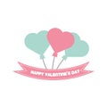 Happy valentine day card balloons heart pastel color