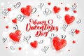 Happy valentine day festive layout template design. Royalty Free Stock Photo