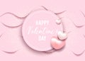 Happy valentine day festive layout template design. Royalty Free Stock Photo