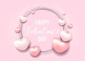 Happy valentine day festive layout template design. Royalty Free Stock Photo