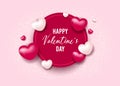 Happy valentine day festive layout template design. Royalty Free Stock Photo