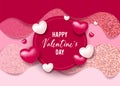 Happy valentine day festive layout template design. Royalty Free Stock Photo