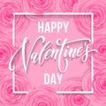 Happy Valentine day flower pattern greeting card