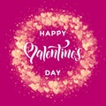 Happy Valentine day golden hearts pattern greeting card Royalty Free Stock Photo