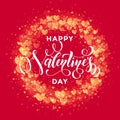 Happy Valentine day golden hearts pattern greeting card Royalty Free Stock Photo