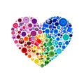 Happy Valentine Day heart decor multicolored buttons, beads, gems, pearl, jewel Royalty Free Stock Photo