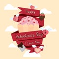 Happy Valentine Day icon design background Royalty Free Stock Photo
