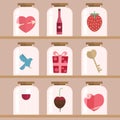 Happy Valentine Day icon Set Royalty Free Stock Photo