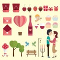 Happy Valentine Day icon Set Royalty Free Stock Photo