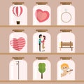 Happy Valentine Day icon Set Royalty Free Stock Photo