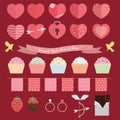 Happy Valentine Day icon Set Royalty Free Stock Photo