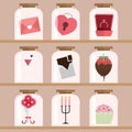 Happy Valentine Day icon Set Royalty Free Stock Photo