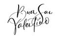 Happy Valentine Day on Italian Buon san Valentino. Black vector calligraphy lettering text. Holiday love quote design