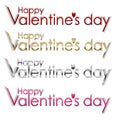 Happy Valentine Day multicolored Lettering and Heart