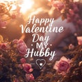 Happy Valentine Day My Hubby Typography Royalty Free Stock Photo