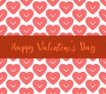 Happy valentine day red heart line pattern background