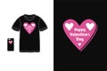 Happy valentine day t shirt design mockup typography