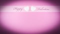 Happy Valentine day template for greeting card or postcard with text and line on pink vignette background Royalty Free Stock Photo