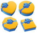 Happy valentine day ukraine. Set box ukrainian flag color