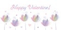 Happy Valentine gift card love blossom floral motive Royalty Free Stock Photo