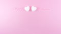 Happy valentine greeting card template with love heart shape and text on pink background