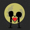 Happy valentine with the moon